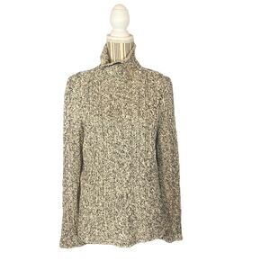 LRL Ralph Lauren Gray Cotton Blend High Mock Neck Cozy Knit Sweater Women Sz L